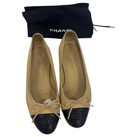 chanel beige ballerina|chanel flats for women.